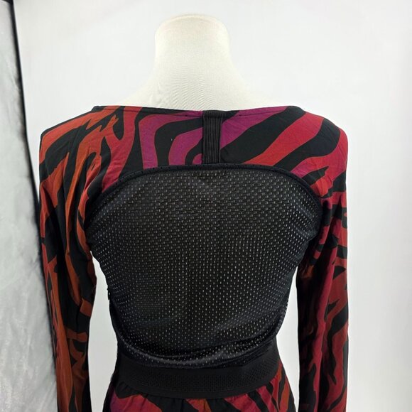 Koché Womens Animal Print Long Sleeve Dress with Mesh Back M - Picture 12 of 15
